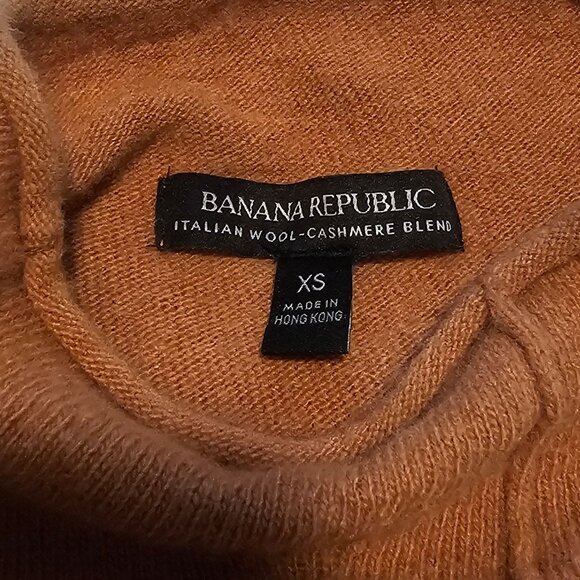 Women’s Banana Republic Italian Wool Cashmere Blend Rust Top, XS - Picture 2 of 9